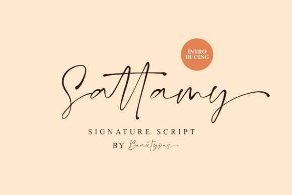 Sattamy Signature Font for Handmade Branding